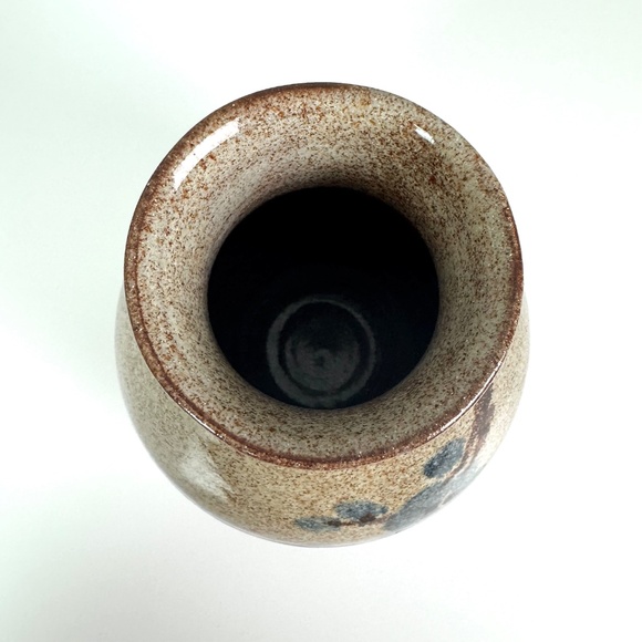 Old Time Pottery Floral Salt Glaze Speckled Ceramic Vase Vintage 80’s - Picture 7 of 11